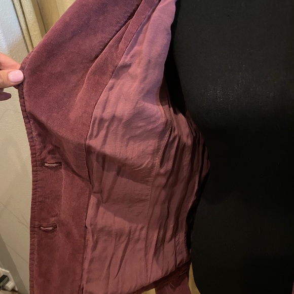 Free People Byron Corduroy Blazer in Mulberry - Picture 6 of 8